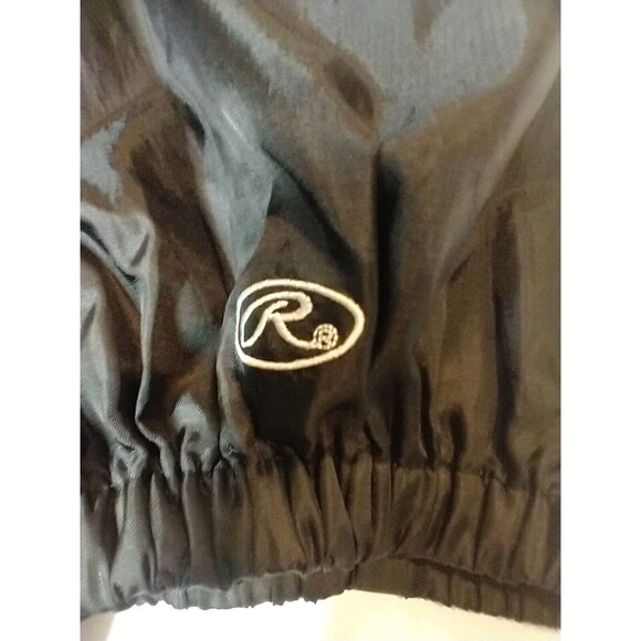 Rawlings Baseball Jacket XL Black Snap Button Lightweight Vintage - Picture 5 of 14